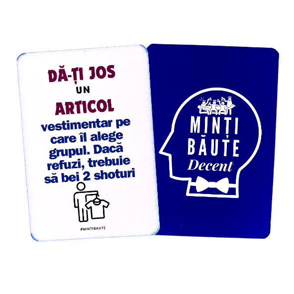 Joc de carti Minti Baute Decent, 108 carti cu provocari si intrebari decente, perfecte pentru petreceri, Revelion cabane sau cadouri pentru prieteni